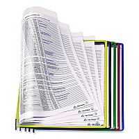 Tarifold Foldfive Pockets, 25 Sections, Clear Panel Assorted Color Border, 5/Pack (P095F)