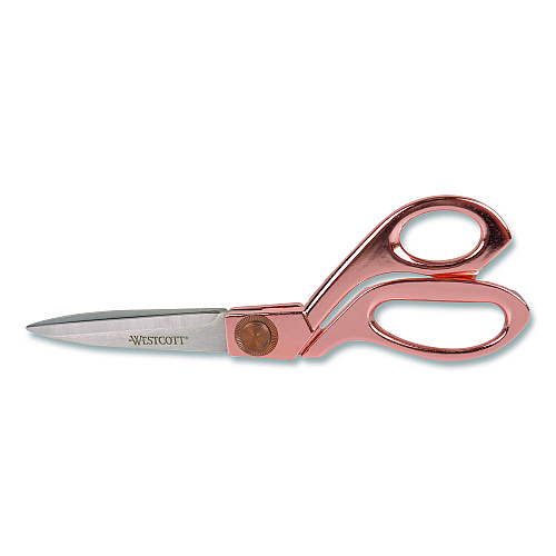 Westcott Vintage Stainless Steel Scissors, 8" Long, Offset Rose Gold Handle (16968)