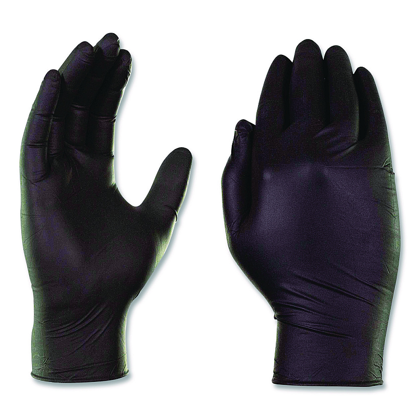 X3 by AMMEX Industrial Nitrile Gloves, 2X-Large, Black, 100/Box (BX349100BX)