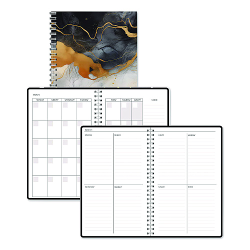 House of Doolittle Recycled Non-Dated Monthly/Weekly Planner, Gold and Smoke, Multicolor Cover, Undated (212148)