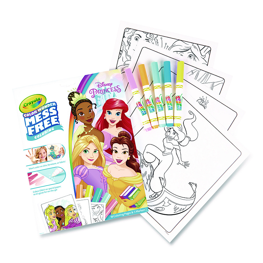 Crayola Disney Princess Color Wonder Kit, (18) Coloring Pages and (5) Markers (757003)