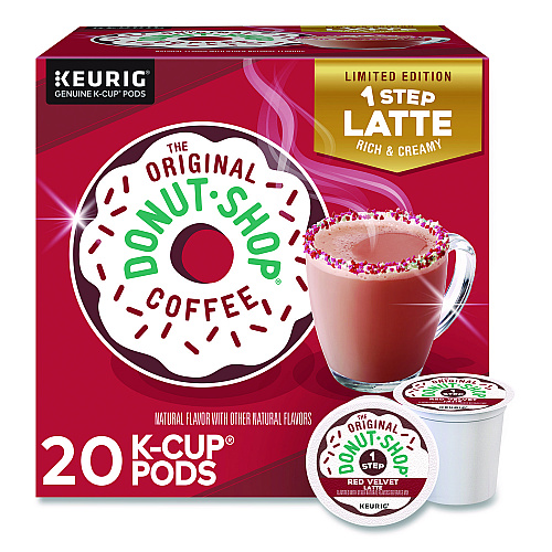 The Original Donut Shop Red Velvet One-Step Latte K-Cup, 20/Box (5000362053)