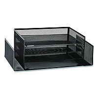 Mind Reader Metal Mesh Desktop Organizer Letter Tray, 6 Sections, Letter Size, 9.15 x 16.75 x 6, Black (4TSIDE2BLK)