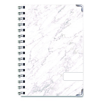 Global Printed Products Marble Weekly/Monthly Planner, Marble Stone Artwork, 8 x 5.5, White/Gray/Silver Cover, 14-Month: Nov 2024 to Dec 2025 (SPLS255804)