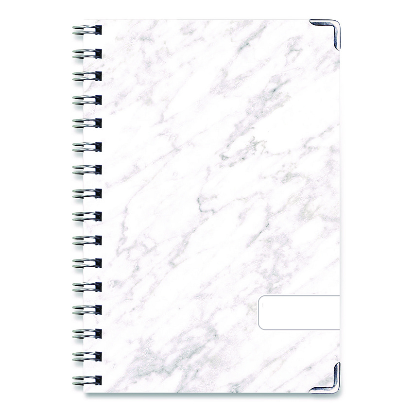 Global Printed Products Marble Weekly/Monthly Planner, Marble Stone Artwork, 8 x 5.5, White/Gray/Silver Cover, 14-Month: Nov 2024 to Dec 2025 (SPLS255804)