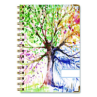 Global Printed Products Seasons Tree Weekly/Monthly Planner, Seasons Tree Artwork, 8 x 5.5, Multicolor Cover, 14-Month: Nov 2024 to Dec 2025 (SPLS255820)