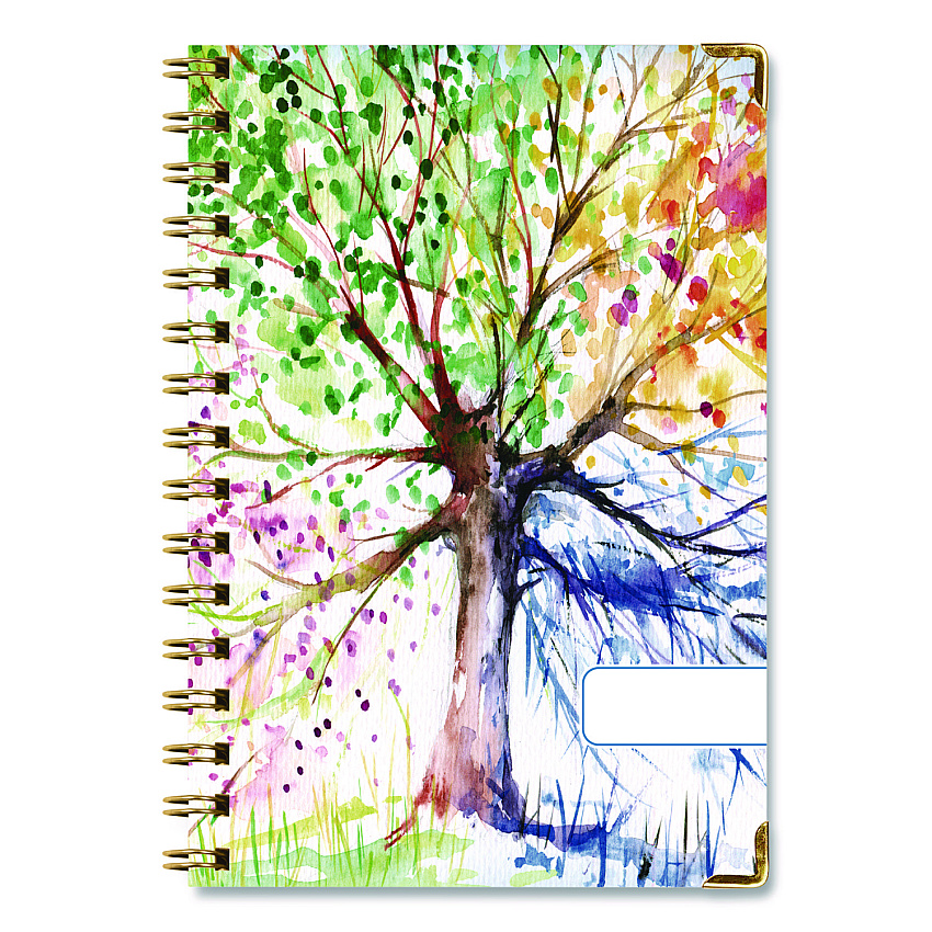 Global Printed Products Seasons Tree Weekly/Monthly Planner, Seasons Tree Artwork, 8 x 5.5, Multicolor Cover, 14-Month: Nov 2024 to Dec 2025 (SPLS255820)