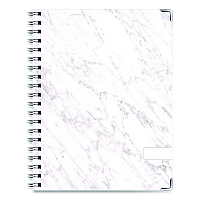 Global Printed Products Marble Weekly/Monthly Planner, Marble Stone Artwork, 11 x 8.5, White/Gray/Silver Cover, 14-Month: Nov 2024 to Dec 2025 (SPLS25851106)