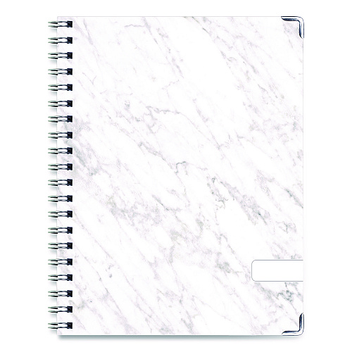 Global Printed Products Marble Weekly/Monthly Planner, Marble Stone Artwork, 11 x 8.5, White/Gray/Silver Cover, 14-Month: Nov 2024 to Dec 2025 (SPLS25851106)