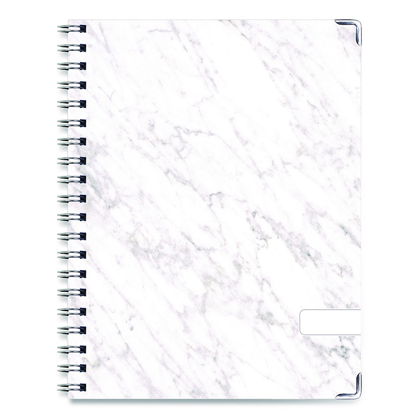 Global Printed Products Marble Weekly/Monthly Planner, Marble Stone Artwork, 11 x 8.5, White/Gray/Silver Cover, 14-Month: Nov 2024 to Dec 2025 (SPLS25851106)