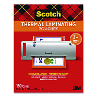 Scotch Laminating Pouches, 3 mil, 8.9" x 11.4", Clear, 150/Pack (TP3854150)