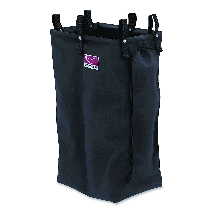 Divided Bag for Suncast Commercial Full-Size and Compact-Size Housekeeping Carts, 25.4 gal, 15.6" x 12.52" x 29.95", Black (HKCBAG02D)