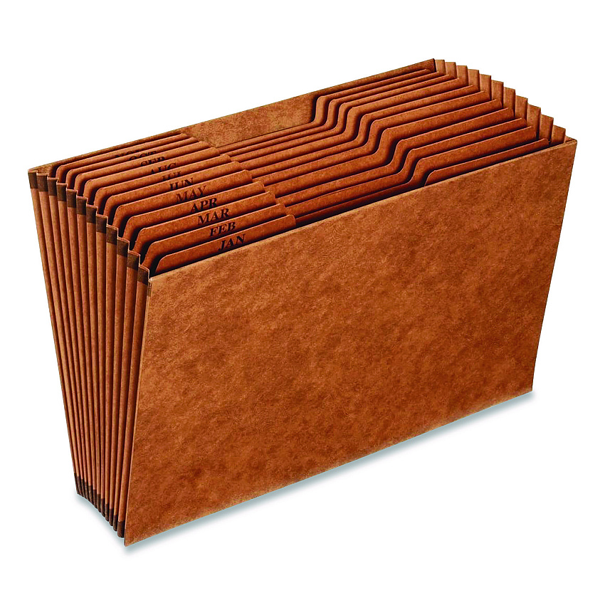 Pendaflex Heavy-Duty Open-Top Expanding Stadium File, 12 Sections, 1/3-Cut Tabs, Legal Size, Redrope (R219MHDBX)