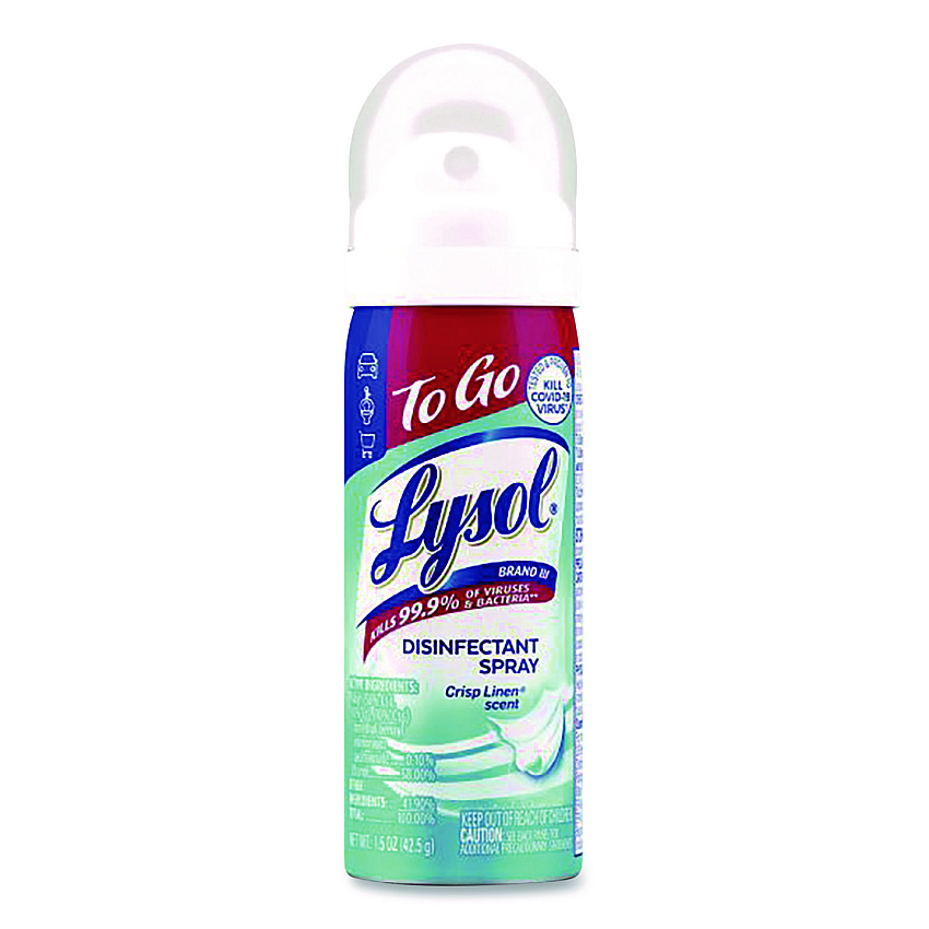 Lysol&reg; Disinfectant Spray To Go, Crisp Linen Scent, 1.5 oz, Aerosol Spray (1920099923)