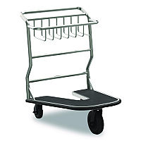 Suncast Commercial Nesting Luggage Cart with Rubber Platform, Capacity, 300 lb Capacity, 27 x 37 x 37.5, Silver/Black (MLCNR600)