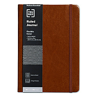 TRU RED Flexible-Cover Business Journal with Elastic Closure, 1-Subject, Narrow Rule, Cognac Cover, (128) 8 x 5.5 Sheets (TR61952)