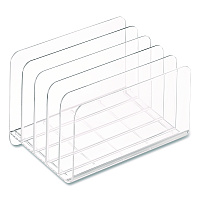 TRU RED 5-Compartment Plastic Incline Sorter, 8.5 x 11 Size, 6.26 x 9.49 x 6.5, Clear (TR62285)