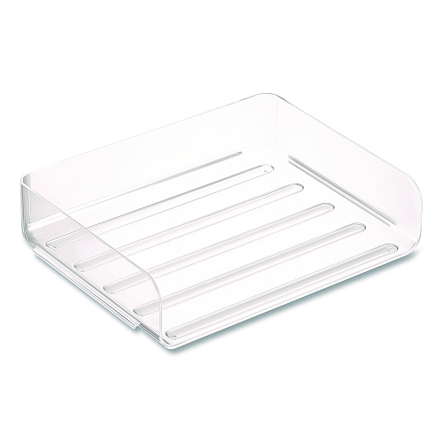 TRU RED Clear Side Load Stackable Plastic Letter Tray, Letter Size, 9.72 x 12.63 x 3.01 (TR62288)