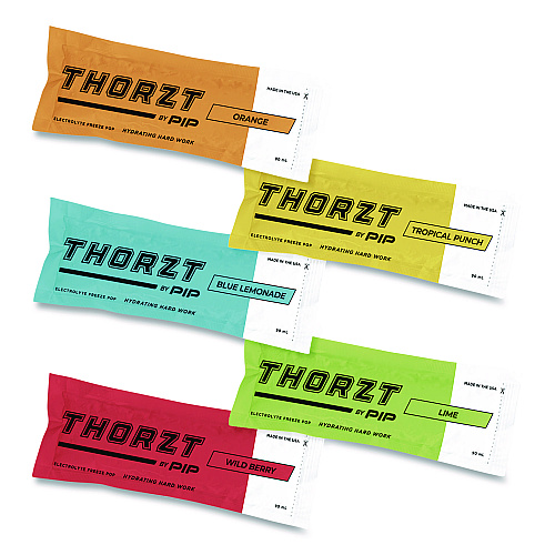 THORZT by PIP Electrolyte Freeze Pops, Assorted Flavors, 3 oz Tube, 10 Tubes/Bag, 15 Bags/Carton (POPMIXCLASS)