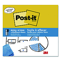 Post-it Easy-Erase Whiteboard Sheets, Plastic Surface, 9.1 x 9.1, White, 2/Pack (FWSSHEETS2PK)