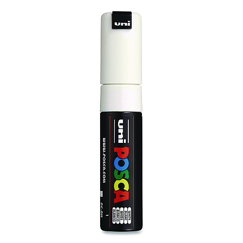 POSCA Water-Based Paint Markers, Broad Chisel Tip, White (PC8KWHITE)