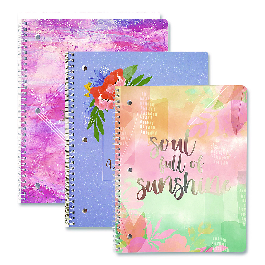Carolina Paper Silver Lining Hardcover Journal, Medium/College Rule, Randomly Assorted Cover Color, (80) 10 x 8.5 Sheets (38430)