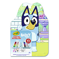 Crayola Bluey Color and Sticker Kit, (26) Pip-Squeaks Skinnies Washable Markers, (20) Coloring Pages, (1) Sticker Sheet (41235)