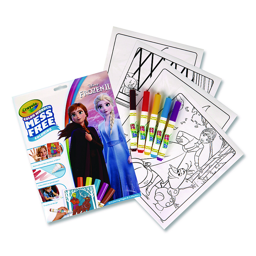 Crayola Disney Frozen 2 Color Wonder Kit, (18) Coloring Pages, (5) Frozen 2 Collection Markers (757002)