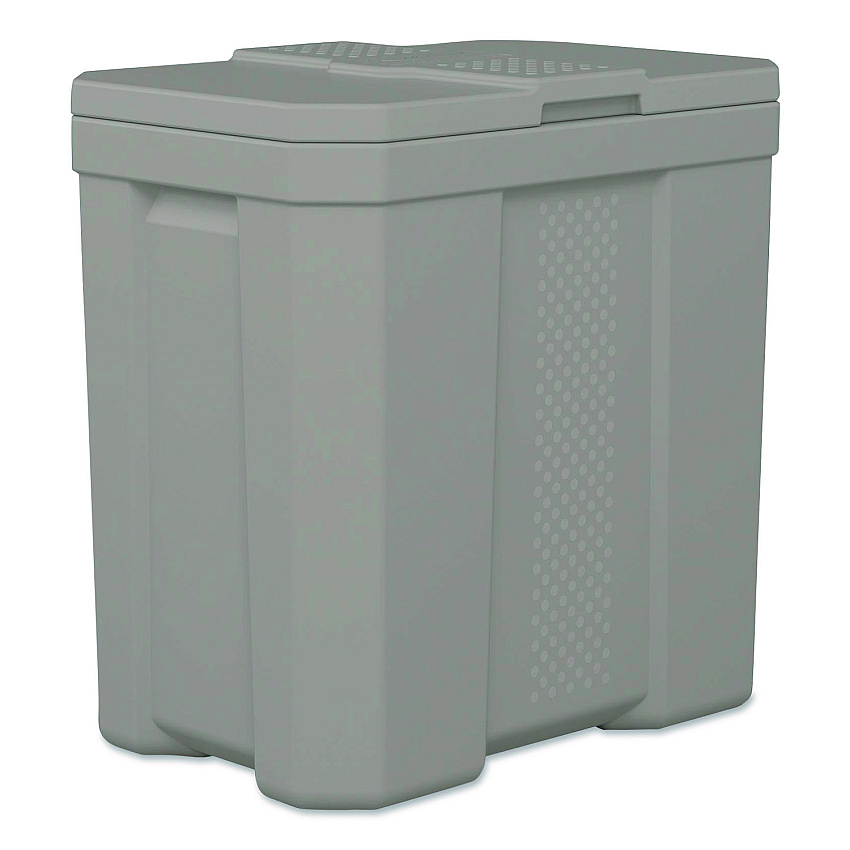 Suncast Salt Box, 28 gal, 23.75 x 15.75 x 23.75. Dove Gray (BMBX300D)