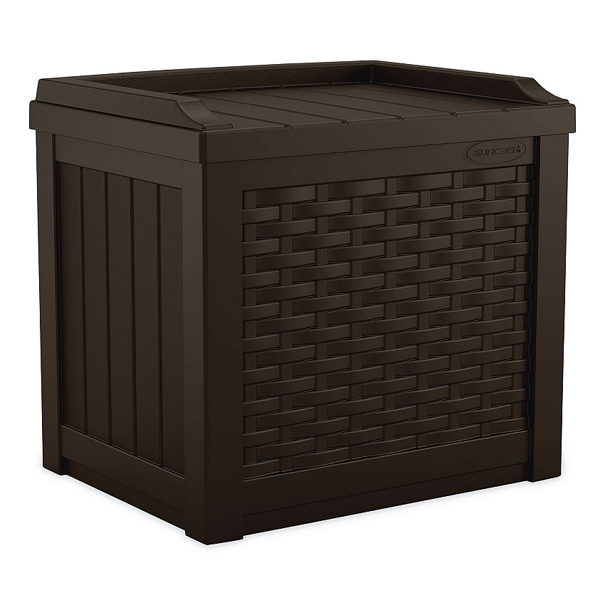 Suncast Small Deck Box with Storage Seat, 2.94 cu ft, 22 x 17 x 20.5, Java (SSW600J)