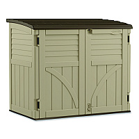 Suncast Horizontal Storage Shed, 4 ft 5" x 2 ft 8.5" x 3 ft 9.5", Sand/Slate (BMS3400X)