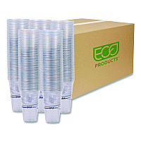 Eco-Products BlueStripe Recycled Content Clear Plastic Cold Drink Cups, 24 oz, 600/Carton (EPCR24)