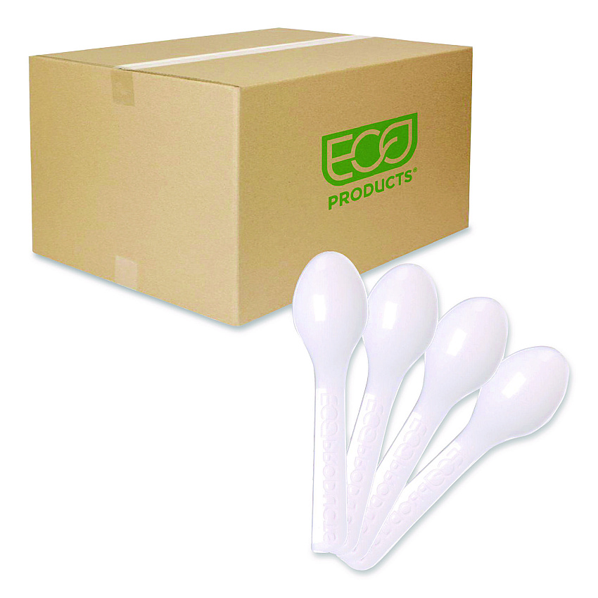Eco-Products Plantware CPLA Tasting Spoon, Plastic, 3", White, 2,000/Carton (EPS016)