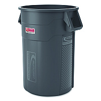 Suncast Commercial Injection Molded Utility Trash Can, 44 gal, Plastic/Resin, Gray (TCU44)