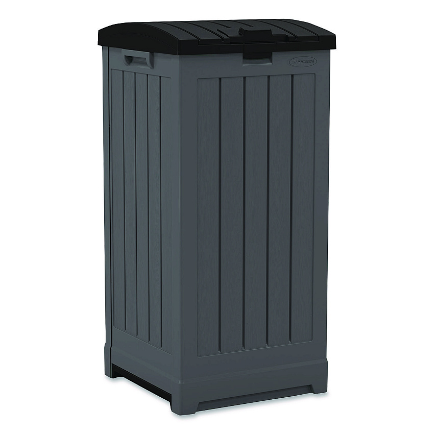 Suncast 36 to 39 Gallon Trash Hideaway, Plastic/Resin, Peppercorn/Black (GH3900)
