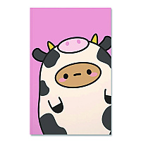 Denik Smoko Tayto Mootato Layflat Notebook, 1-Subject, Medium/College Rule, Pink/White/Brown Cover, (72) 8 x 5 Sheets (LFC1884L)