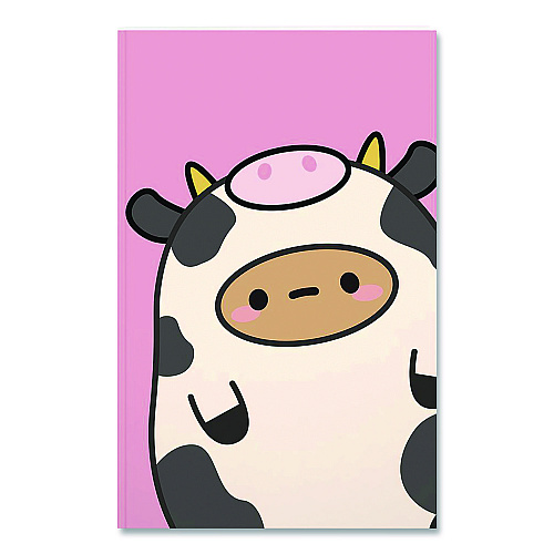Denik Smoko Tayto Mootato Layflat Notebook, 1-Subject, Medium/College Rule, Pink/White/Brown Cover, (72) 8 x 5 Sheets (LFC1884L)