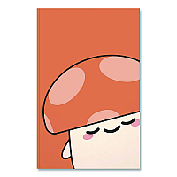 Denik Smoko Kai Mushroom Layflat Notebook, 1-Subject, Medium/College Rule, Orange/White Cover, (72) 8 x 5 Sheets (LFC1891L)