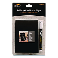 Excello Global Products Tabletop Chalkboard Signs, Black Surface, 4 x 6, 3/Pack (EGPHD0509S)