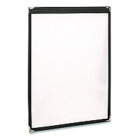 Excello Global Products Menu Holder For 8.5 x 11 Menus, Portrait Orientation, 2-View, 9.3 x 12 Holder, Clear/Black/Silver, 10/Pack (SPLSMENU2)