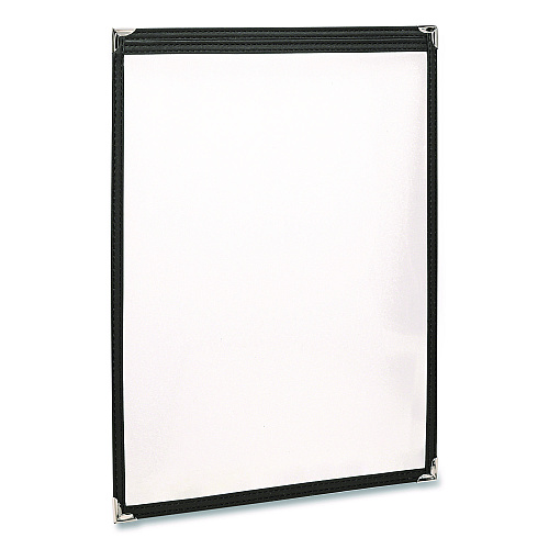 Excello Global Products Menu Holder For 11 x 17 Menus, Portrait Orientation, 11.7 x 18, Clear/Black/Silver (SPLSMENU1117)