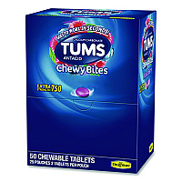 Lil' Drug Store TUMS Antacid Chewy Bites, 2 Tablets/Pouch, 25 Pouches/Box (81518)