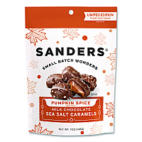 Sanders Small Batch Wonders Pumpkin Spice Milk Chocolate Sea Salt Caramels, 7 oz Packet (MRY30703)
