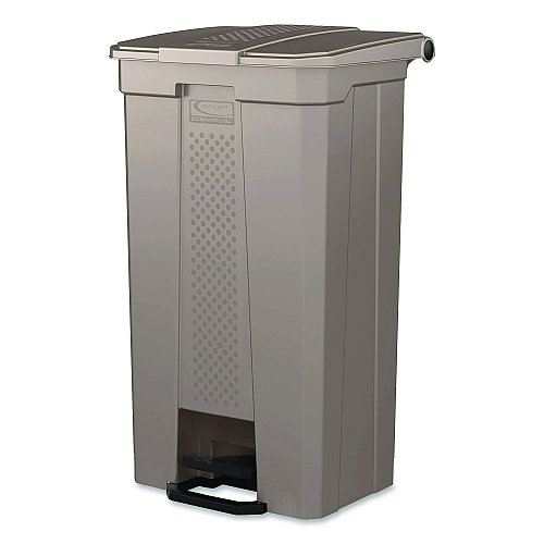 Suncast Commercial Step-On Trash Can, 23 gal, Resin, Platinum Metallic (TCST23)