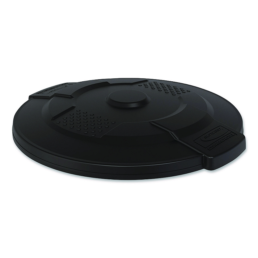 Suncast Commercial Utility Trash Can Lid for 20 gal Trash Can, 19.74" Diameter x 2.9", Black (TCU20GLIDD)
