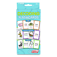 Junior Learning Inc Decoding Flashcards: Blend Patterns, CVC Words, Vowels/Digraphs, Grades K to 1, Assorted Colors, Three Decks of 54 Cards (211)