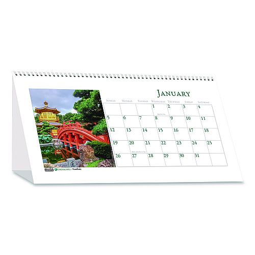 House of Doolittle Recycled Gardens of the World Monthly Desktop Calendar, Garden Scene Photography, 8.5 x 4.25, White, 12-Month (Jan-Dec): 2025 (30925)