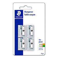 Staedtler Handheld Manual Pencil Sharpener, 2.95 x 4.72 x 0.79, Gray/Silver, 4/Pack (510581BKA6)