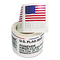 United States Postal Service First-Class Forever Stamps, U.S. Flag, 100/Roll (USPS4EVROLL)