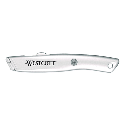 Westcott Aluminum Safety Cutter with Ceramic Blade, Aluminum Handle, Silver (00722)